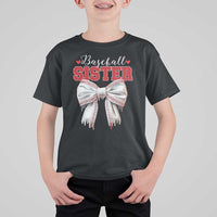 Baseball Sister T Shirt For Kid Soft Ball Game Day Dripping Ice Cream Coquette Bow