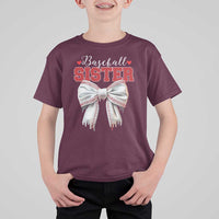 Baseball Sister T Shirt For Kid Soft Ball Game Day Dripping Ice Cream Coquette Bow
