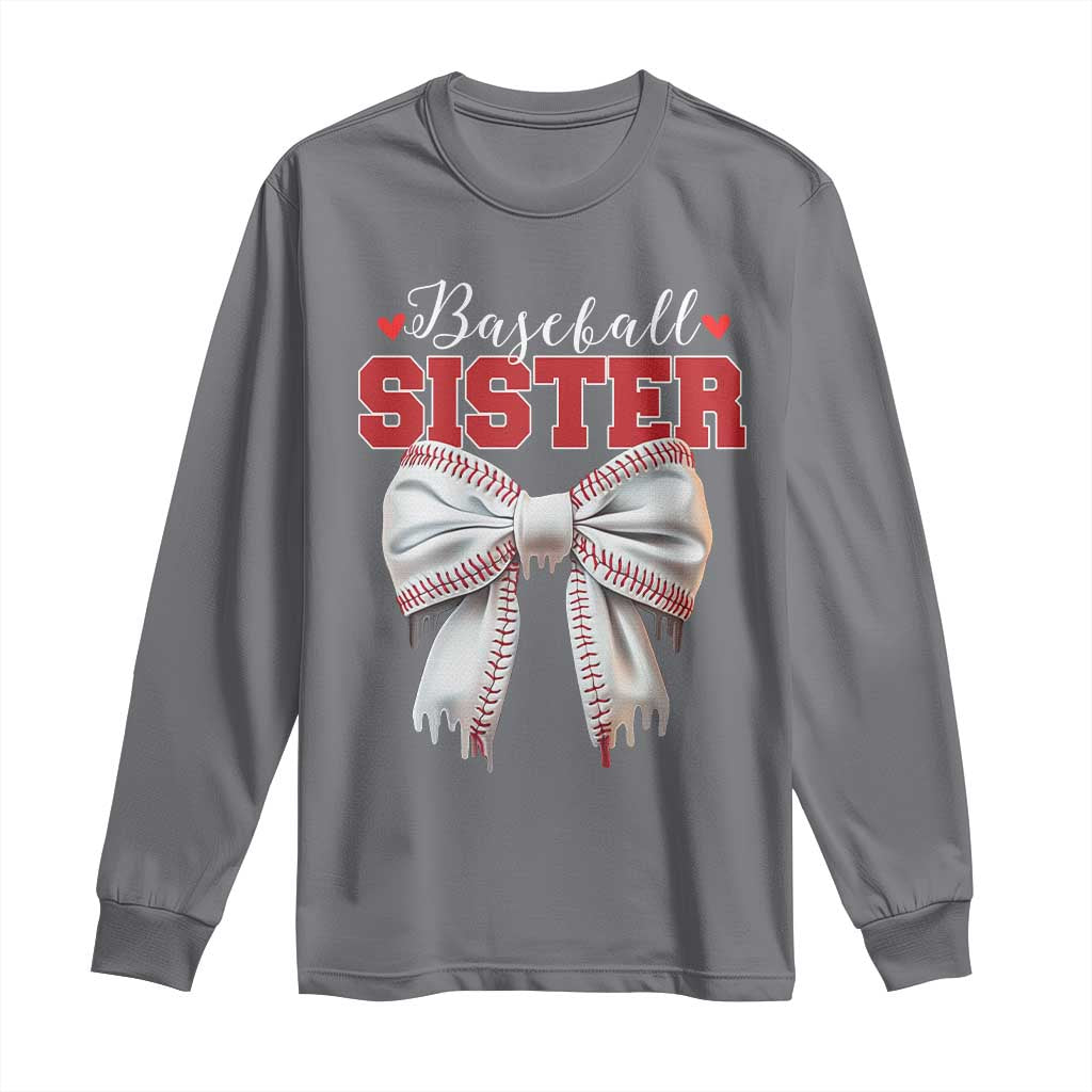 Baseball Sister Long Sleeve Shirt Soft Ball Game Day Dripping Ice Cream Coquette Bow