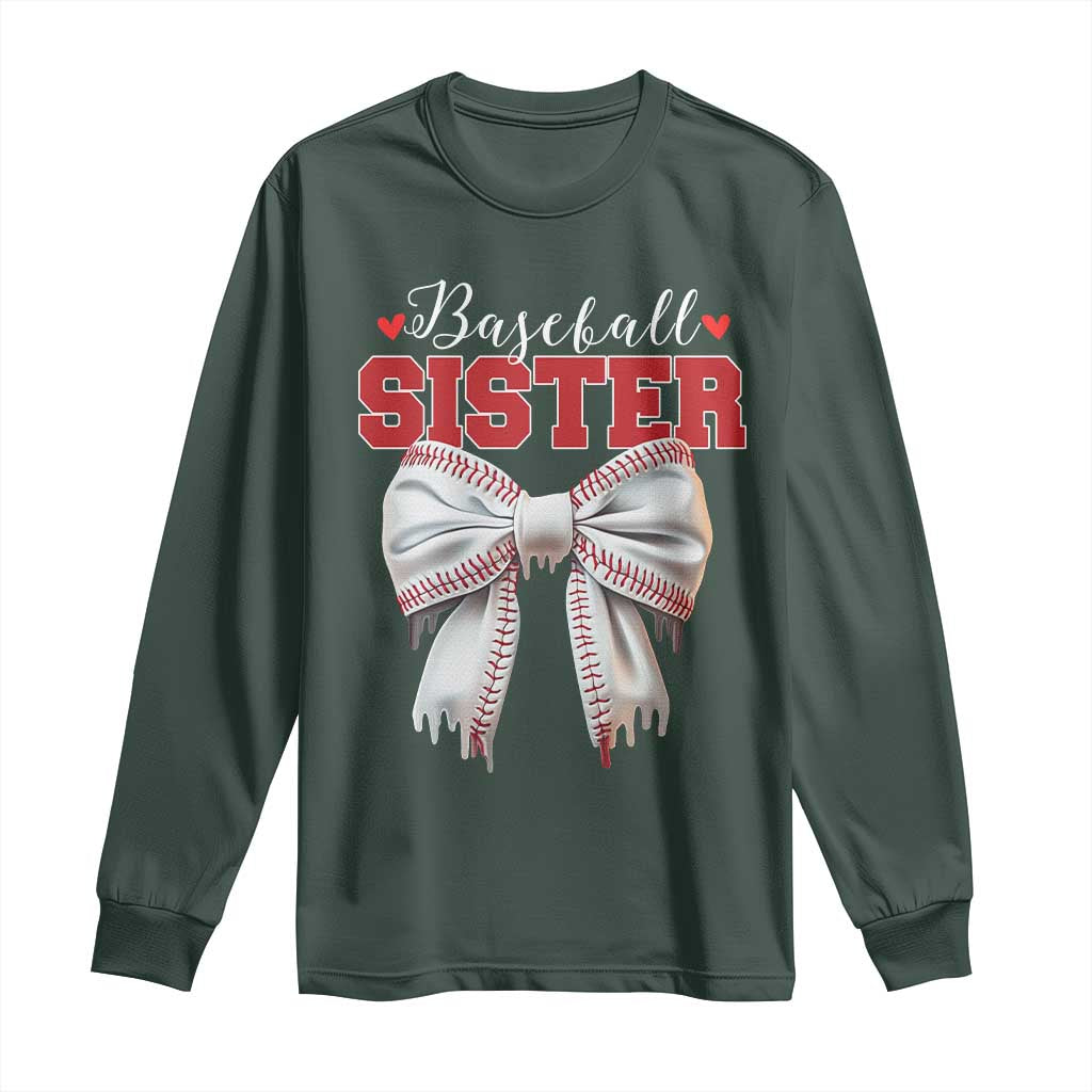 Baseball Sister Long Sleeve Shirt Soft Ball Game Day Dripping Ice Cream Coquette Bow