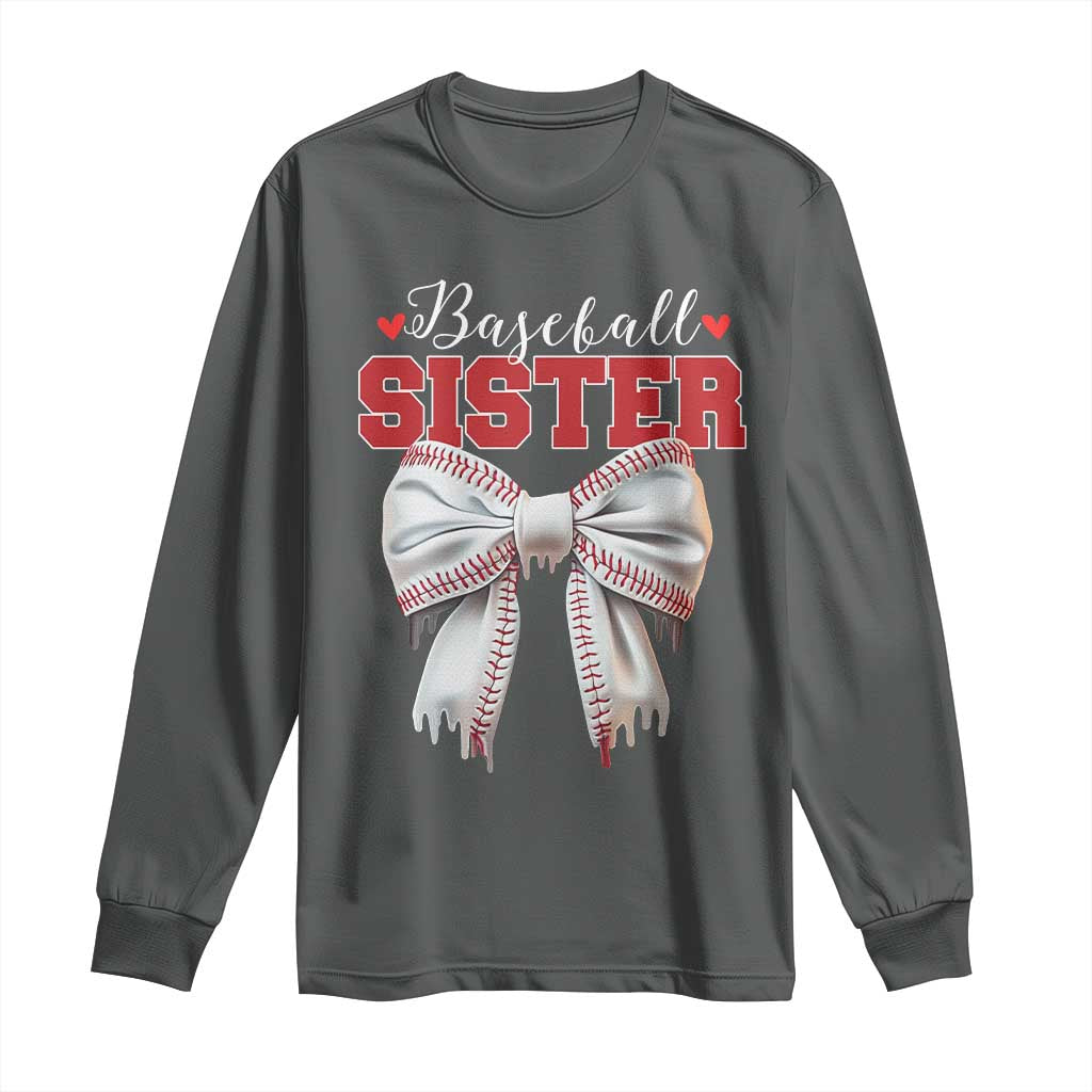Baseball Sister Long Sleeve Shirt Soft Ball Game Day Dripping Ice Cream Coquette Bow