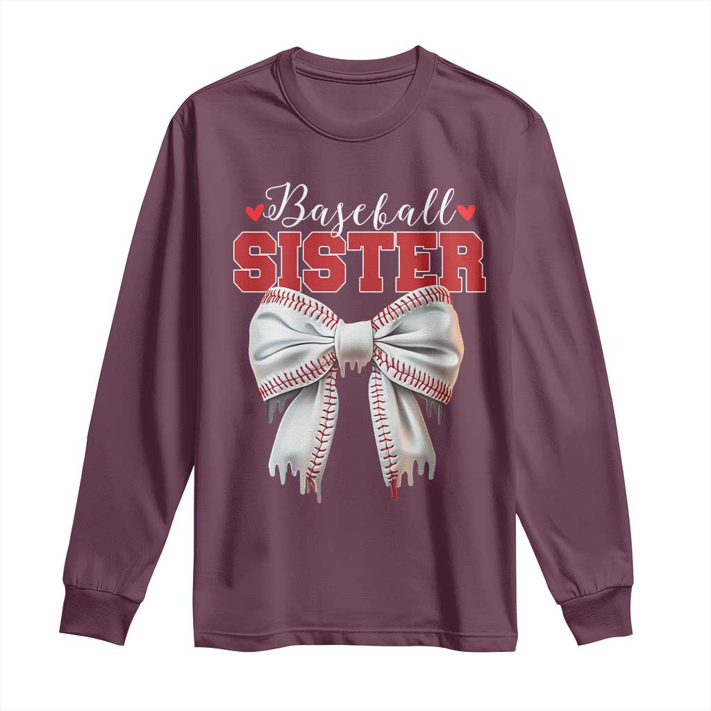 Baseball Sister Long Sleeve Shirt Soft Ball Game Day Dripping Ice Cream Coquette Bow