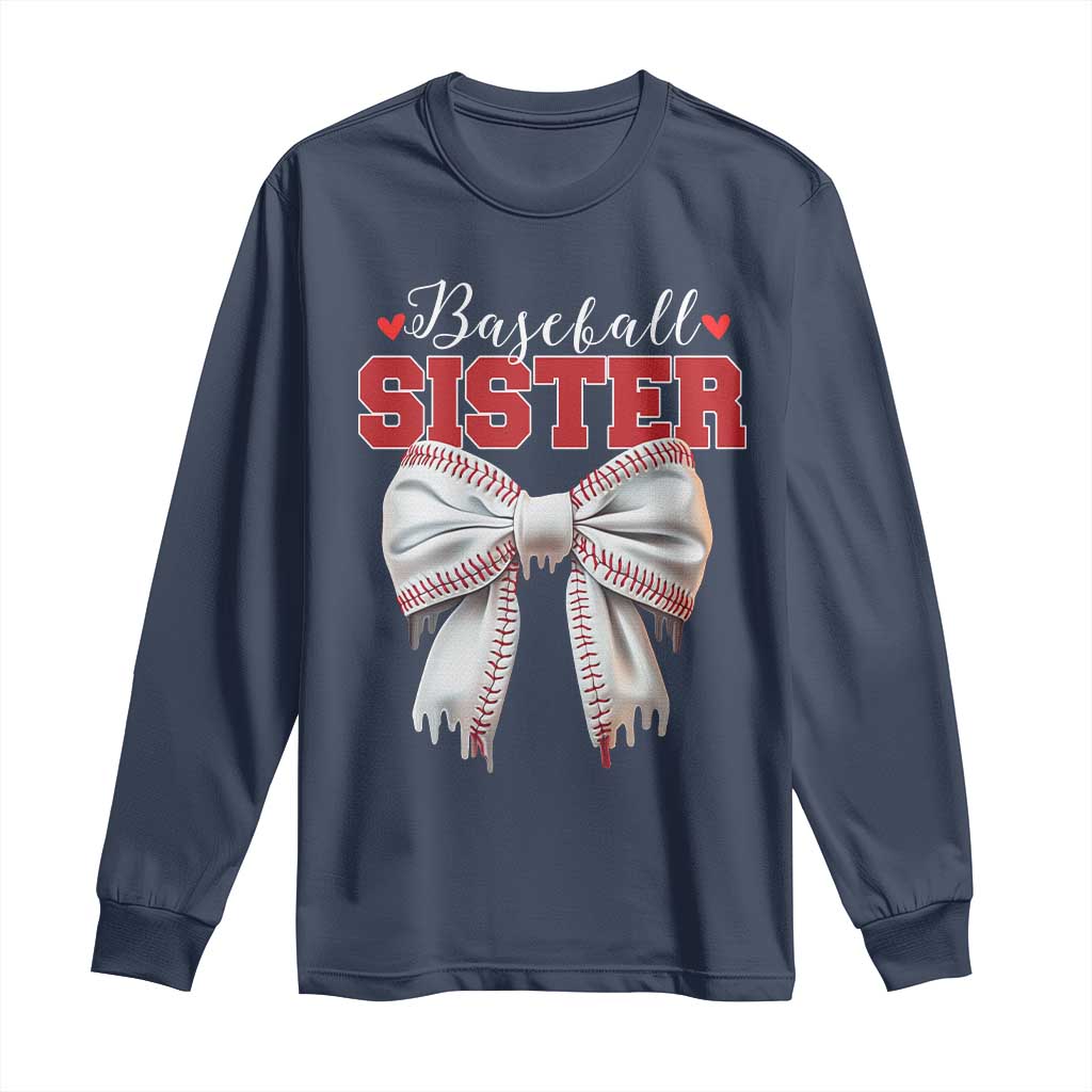 Baseball Sister Long Sleeve Shirt Soft Ball Game Day Dripping Ice Cream Coquette Bow