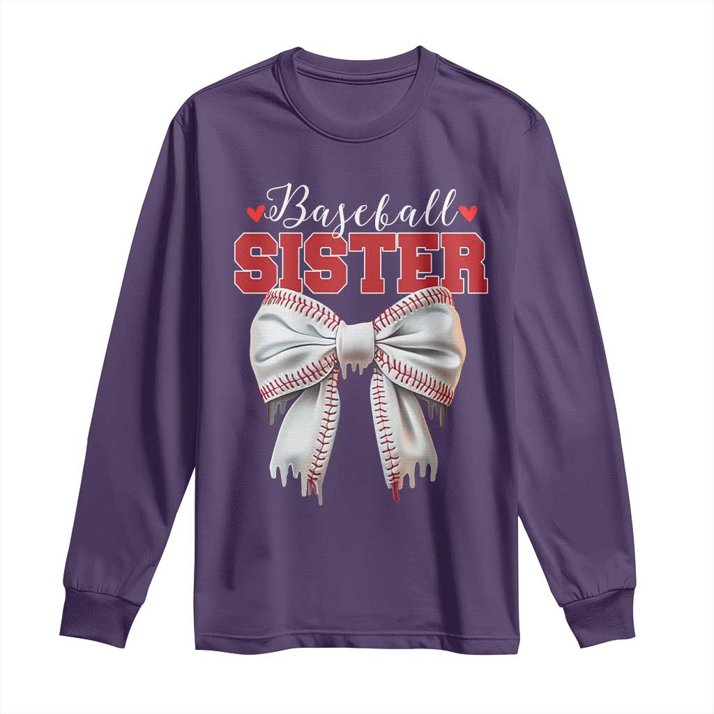 Baseball Sister Long Sleeve Shirt Soft Ball Game Day Dripping Ice Cream Coquette Bow