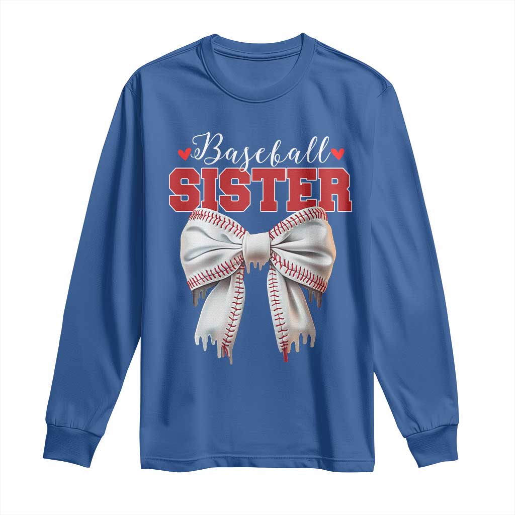 Baseball Sister Long Sleeve Shirt Soft Ball Game Day Dripping Ice Cream Coquette Bow