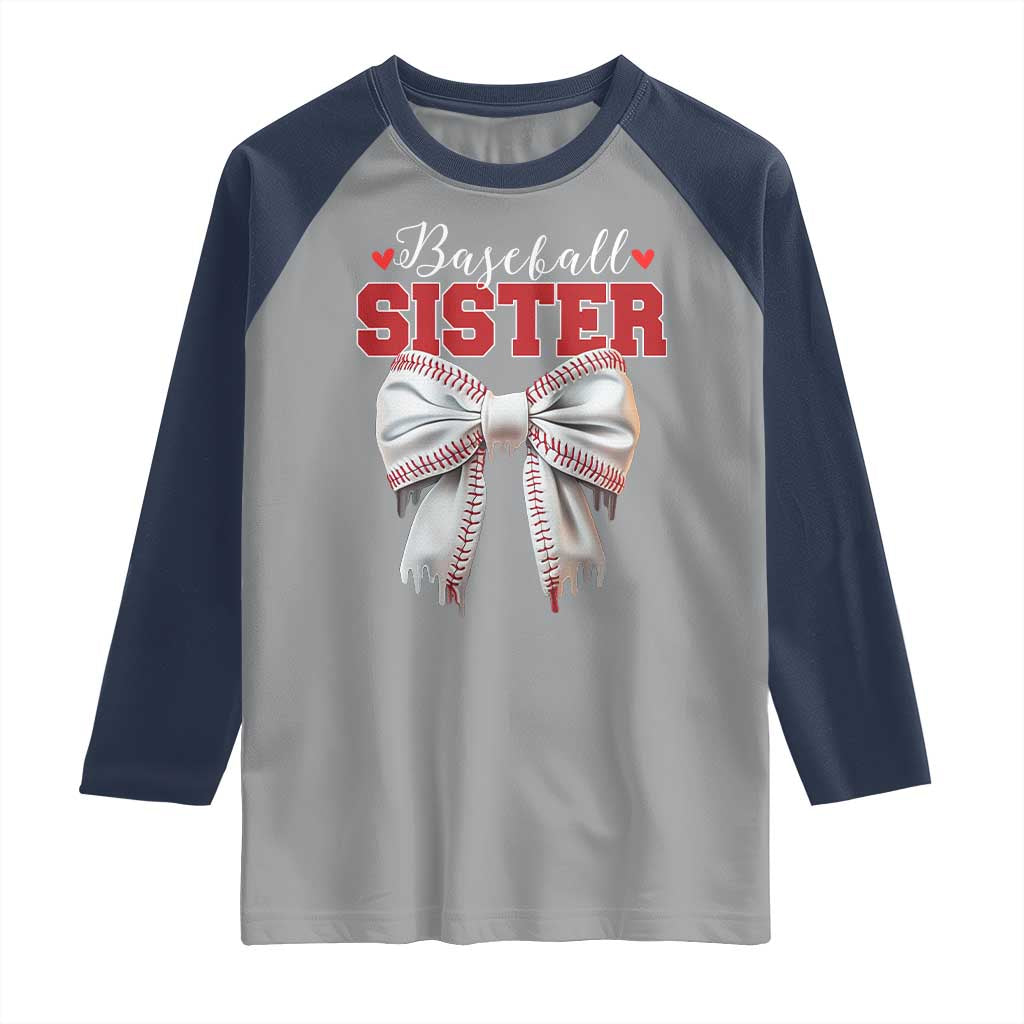 Baseball Sister Raglan Shirt Soft Ball Game Day Dripping Ice Cream Coquette Bow