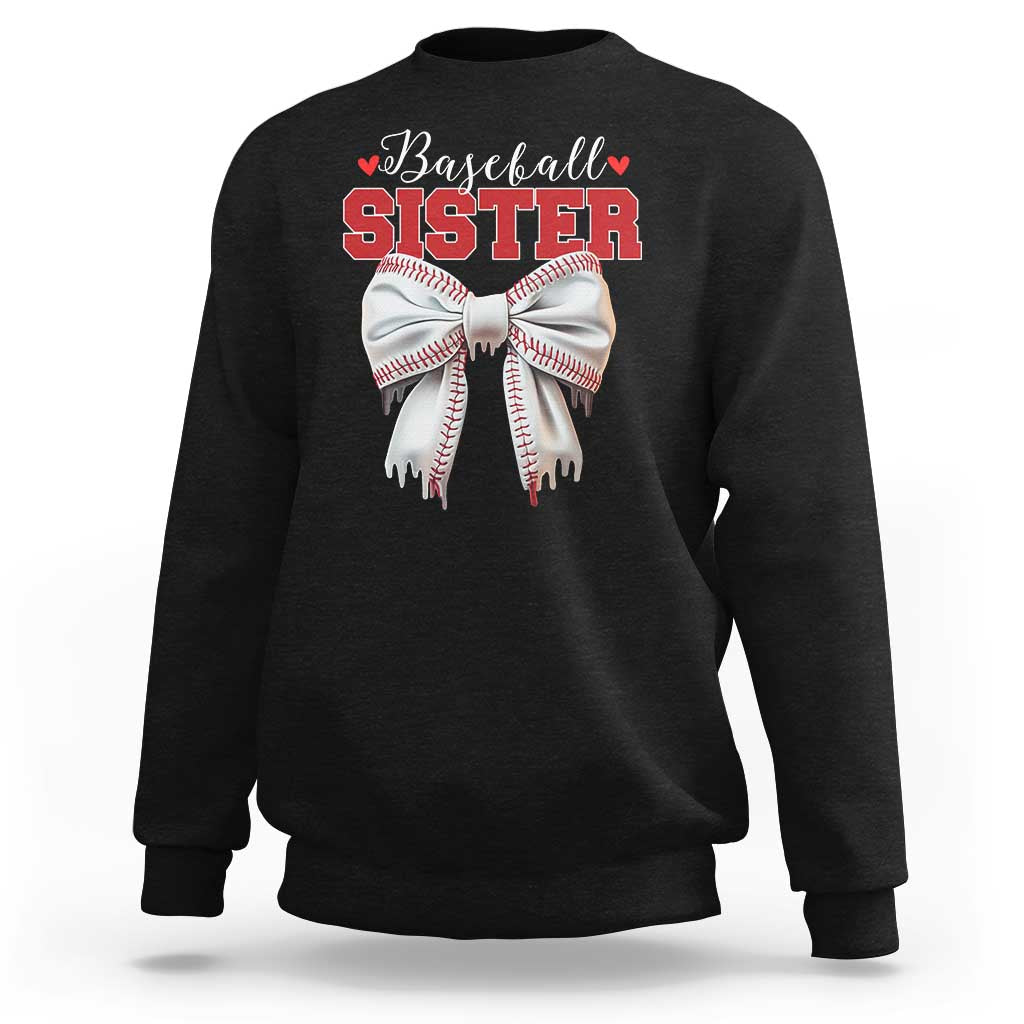 Baseball Sister Sweatshirt Soft Ball Game Day Dripping Ice Cream Coquette Bow