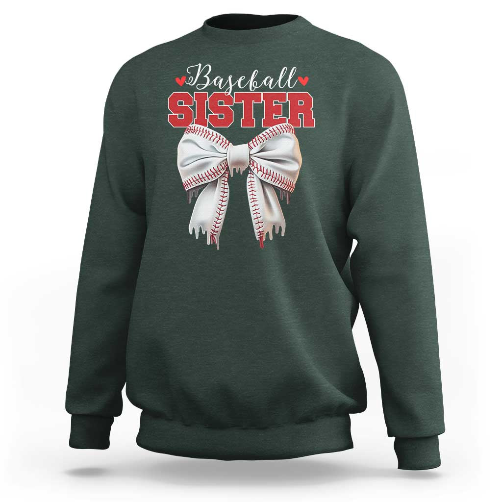 Baseball Sister Sweatshirt Soft Ball Game Day Dripping Ice Cream Coquette Bow