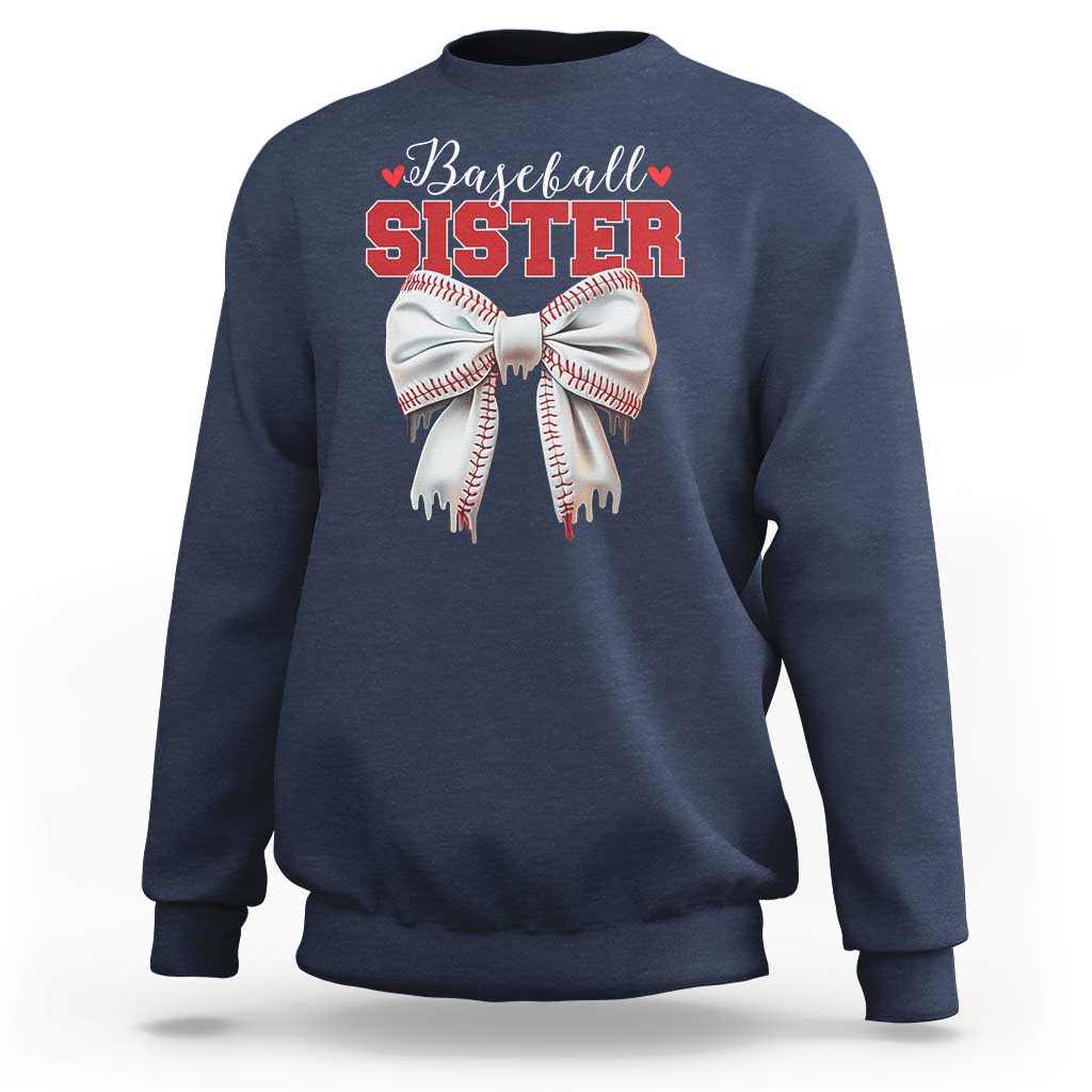 Baseball Sister Sweatshirt Soft Ball Game Day Dripping Ice Cream Coquette Bow
