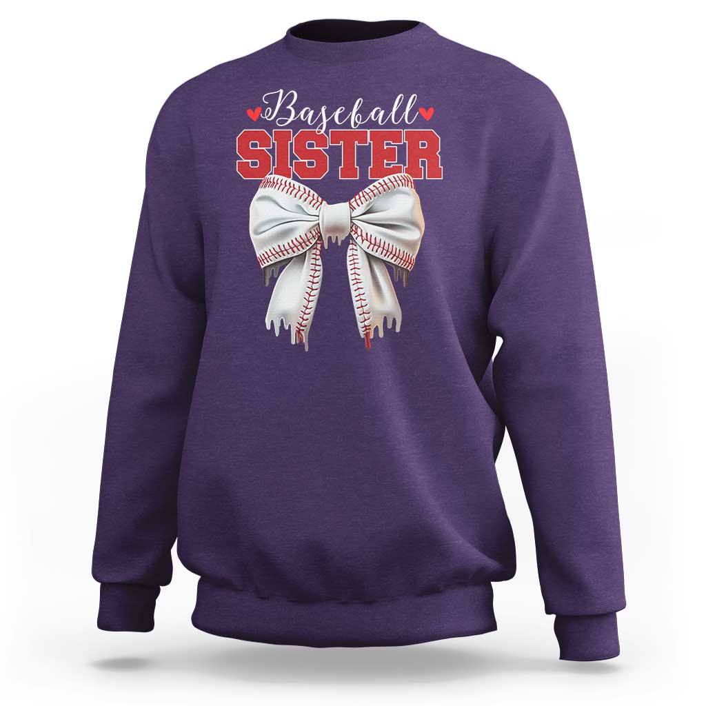 Baseball Sister Sweatshirt Soft Ball Game Day Dripping Ice Cream Coquette Bow
