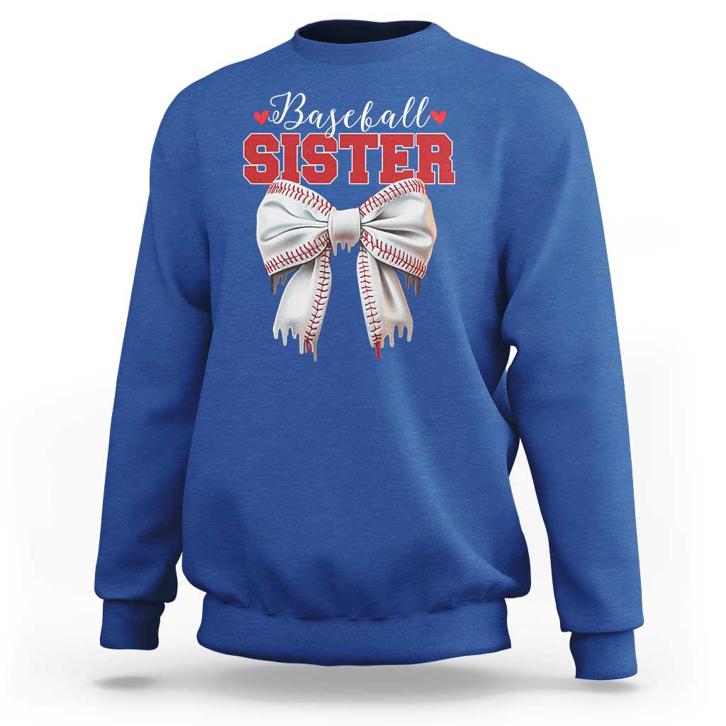 Baseball Sister Sweatshirt Soft Ball Game Day Dripping Ice Cream Coquette Bow