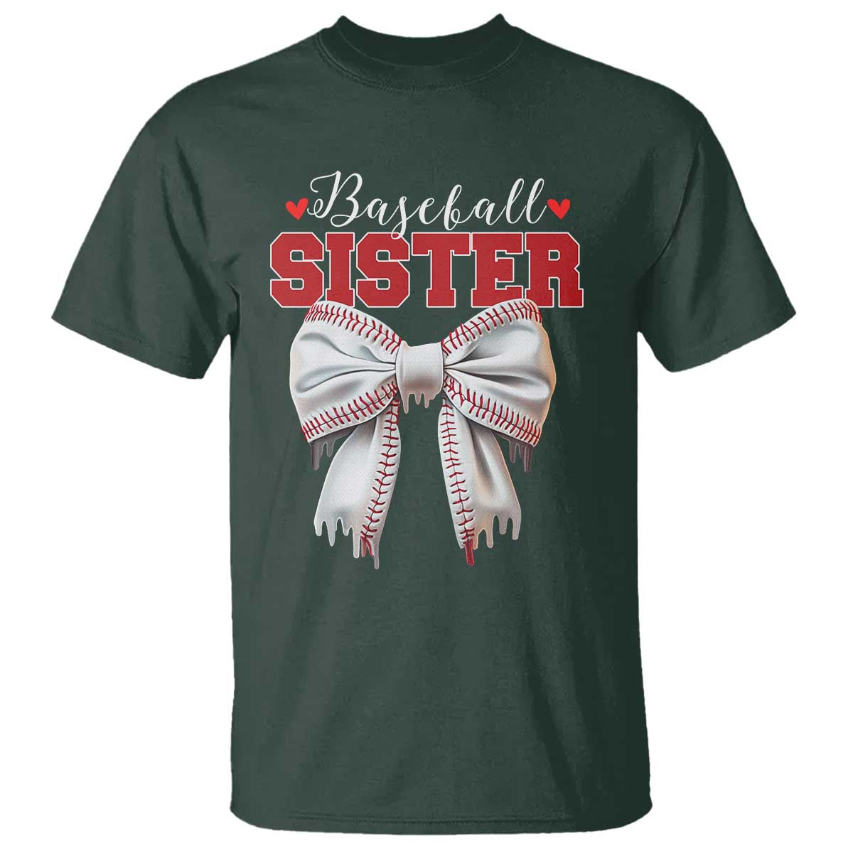 Baseball Sister T Shirt Soft Ball Game Day Dripping Ice Cream Coquette Bow