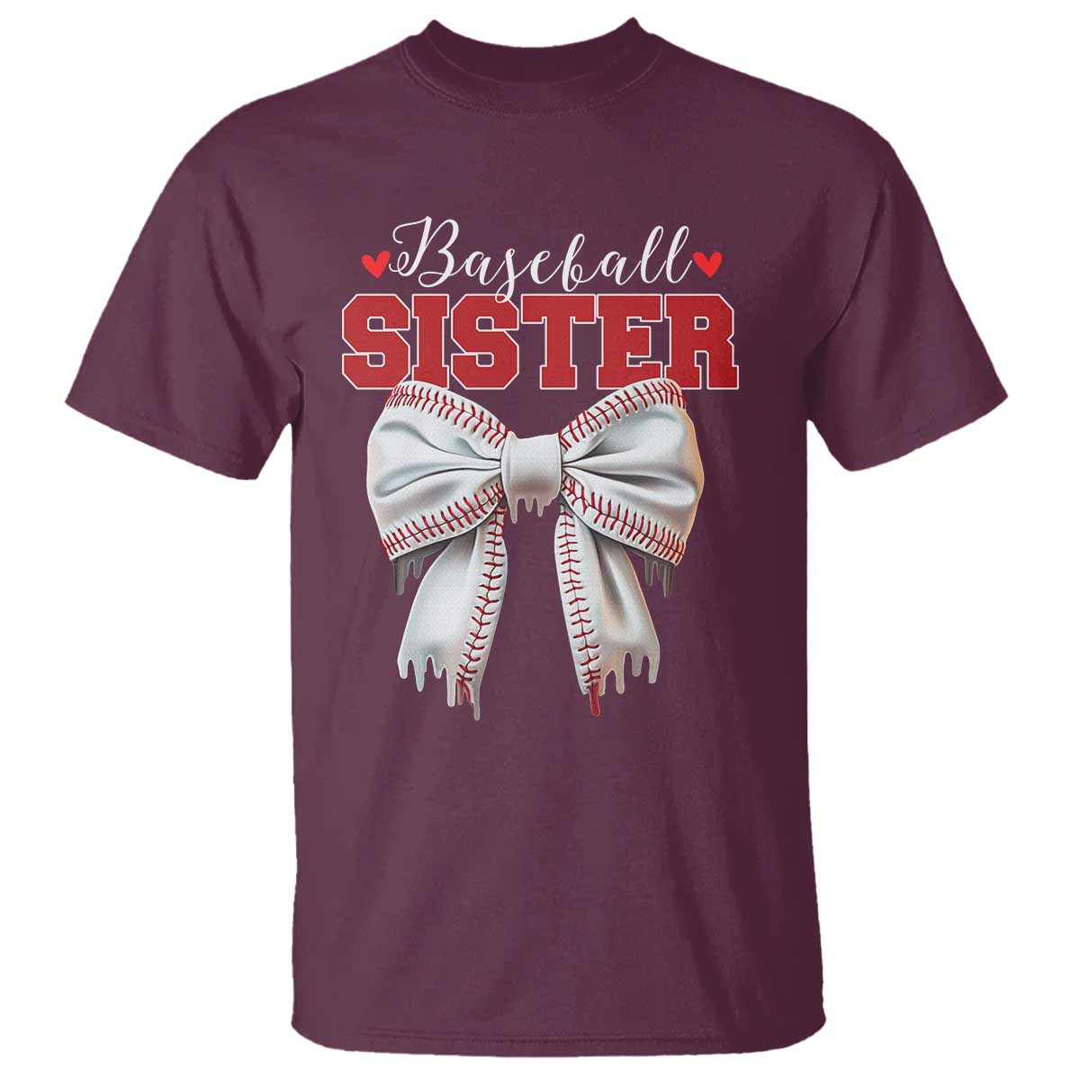 Baseball Sister T Shirt Soft Ball Game Day Dripping Ice Cream Coquette Bow
