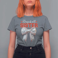 Baseball Sister T Shirt For Women Soft Ball Game Day Dripping Ice Cream Coquette Bow