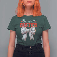 Baseball Sister T Shirt For Women Soft Ball Game Day Dripping Ice Cream Coquette Bow