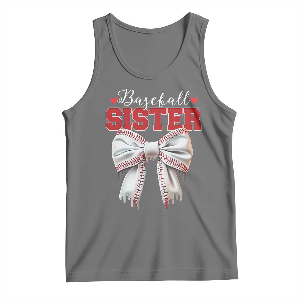 Baseball Sister Tank Top Soft Ball Game Day Dripping Ice Cream Coquette Bow