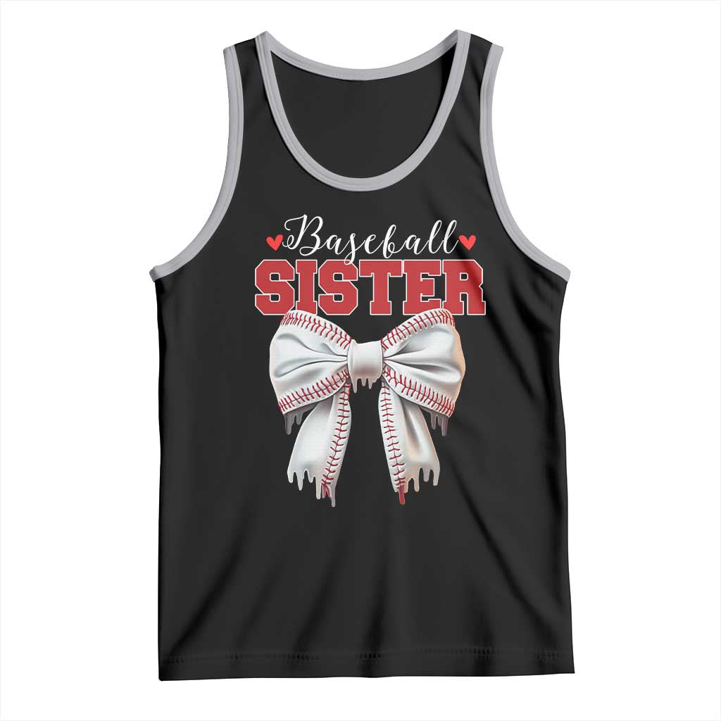 Baseball Sister Tank Top Soft Ball Game Day Dripping Ice Cream Coquette Bow