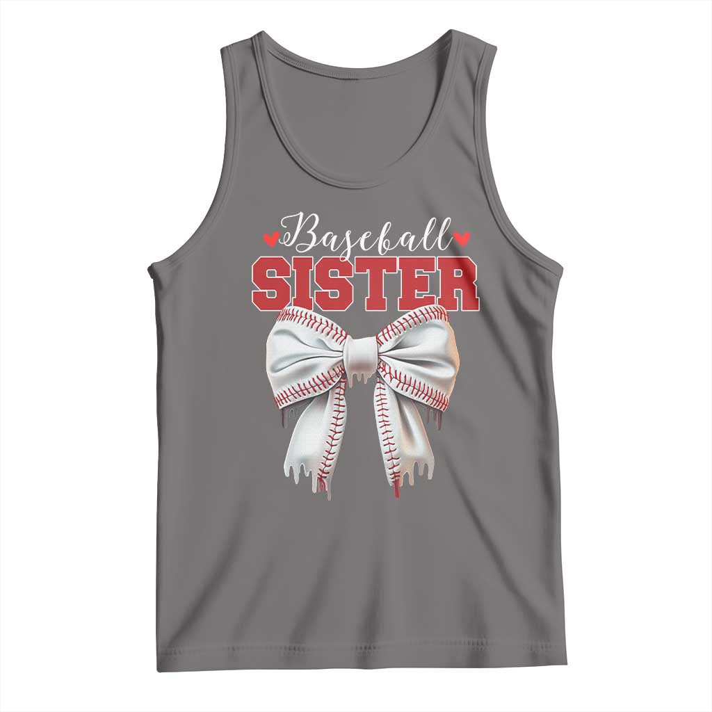 Baseball Sister Tank Top Soft Ball Game Day Dripping Ice Cream Coquette Bow