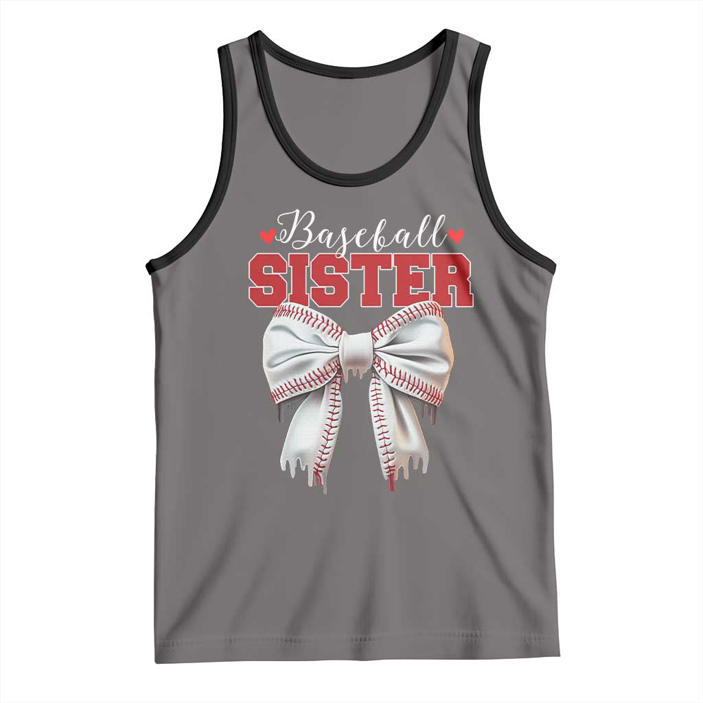 Baseball Sister Tank Top Soft Ball Game Day Dripping Ice Cream Coquette Bow