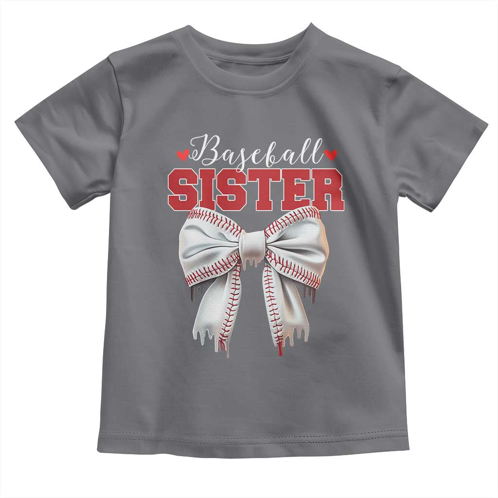 Baseball Sister Toddler T Shirt Soft Ball Game Day Dripping Ice Cream Coquette Bow