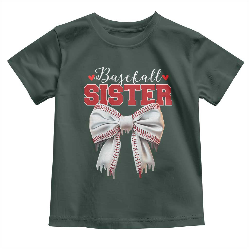 Baseball Sister Toddler T Shirt Soft Ball Game Day Dripping Ice Cream Coquette Bow