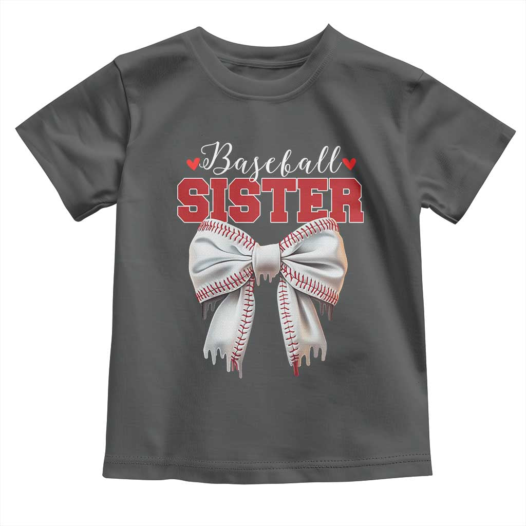 Baseball Sister Toddler T Shirt Soft Ball Game Day Dripping Ice Cream Coquette Bow