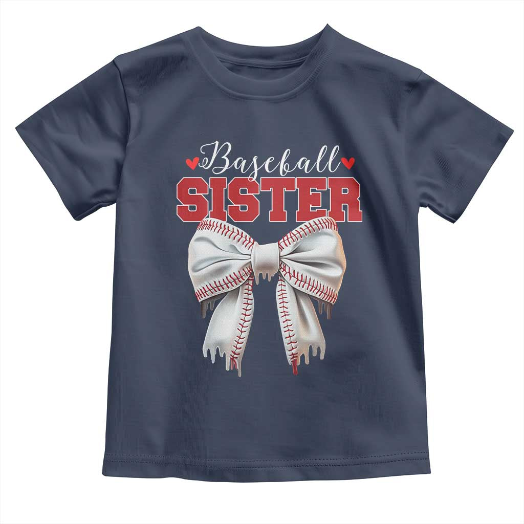 Baseball Sister Toddler T Shirt Soft Ball Game Day Dripping Ice Cream Coquette Bow