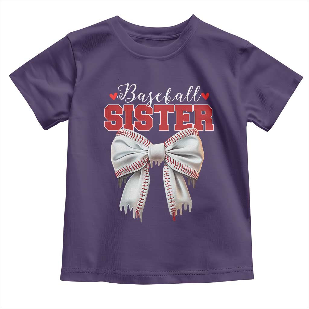 Baseball Sister Toddler T Shirt Soft Ball Game Day Dripping Ice Cream Coquette Bow