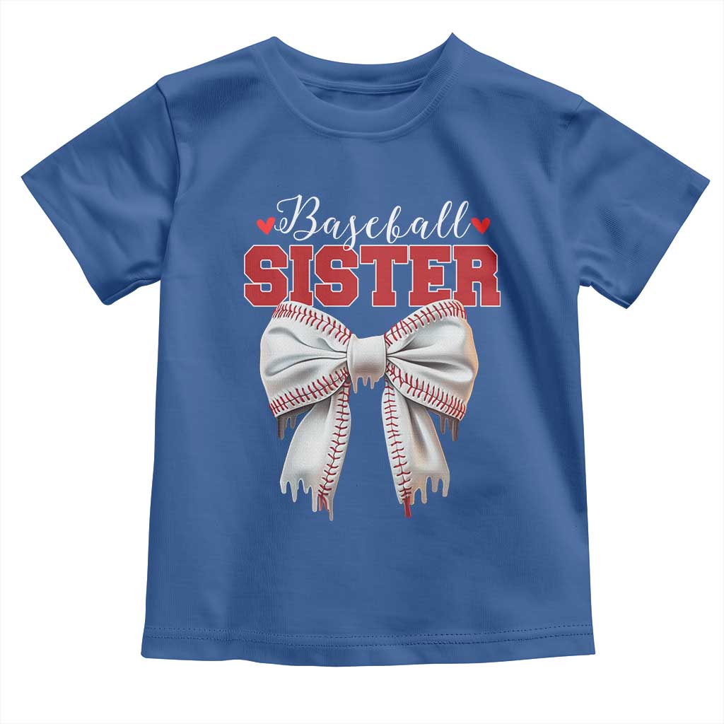 Baseball Sister Toddler T Shirt Soft Ball Game Day Dripping Ice Cream Coquette Bow