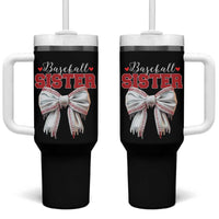 Baseball Sister Tumbler With Handle Soft Ball Game Day Dripping Ice Cream Coquette Bow