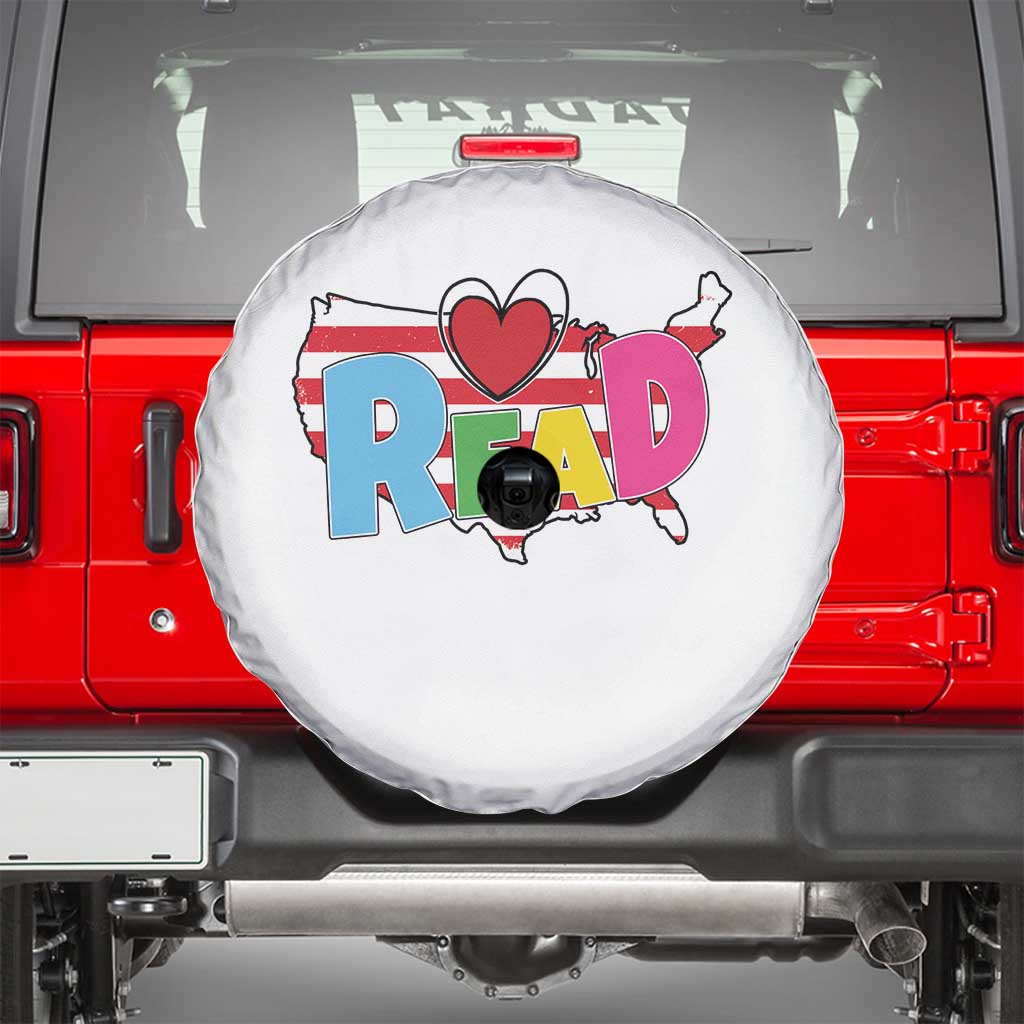 Read Lover America Map Spare Tire Cover National Reading Month Bookish Book Lovers