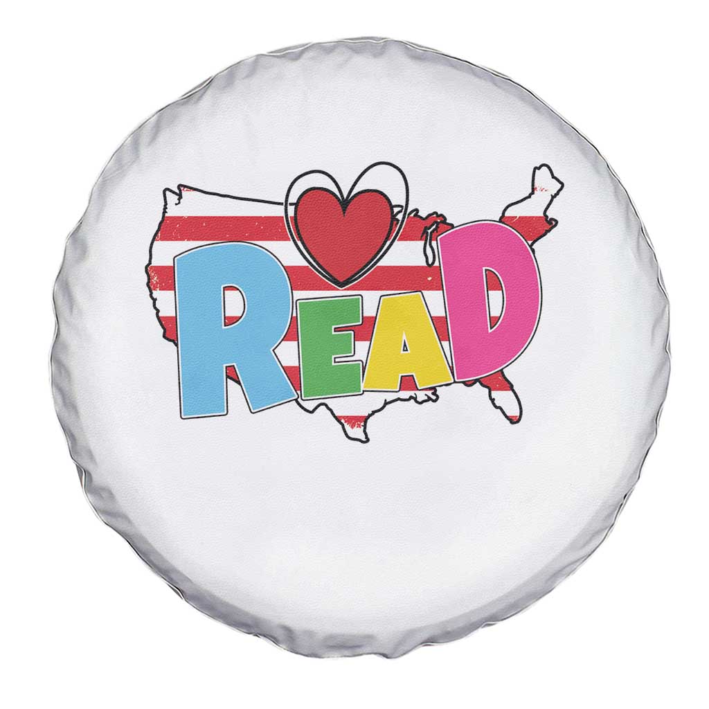 Read Lover America Map Spare Tire Cover National Reading Month Bookish Book Lovers