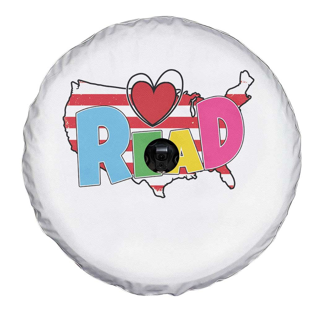 Read Lover America Map Spare Tire Cover National Reading Month Bookish Book Lovers