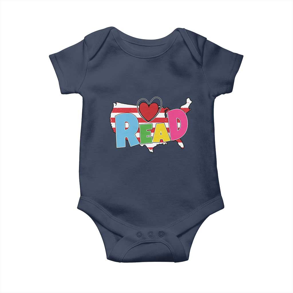 Read Lover America Map Baby Onesie National Reading Month Bookish Book Lovers