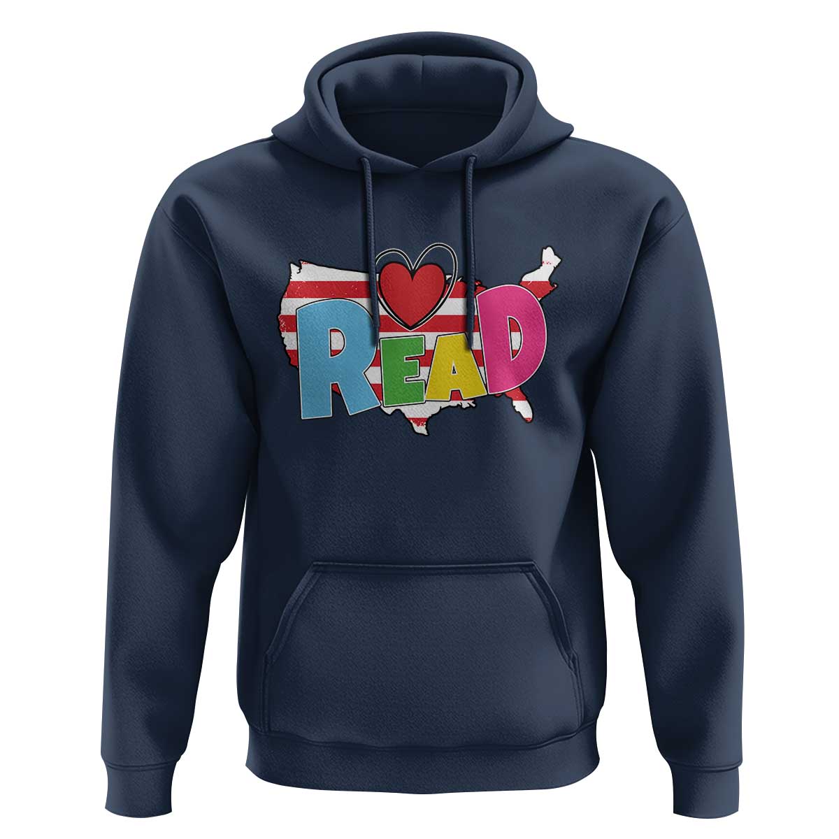 Read Lover America Map Hoodie National Reading Month Bookish Book Lovers