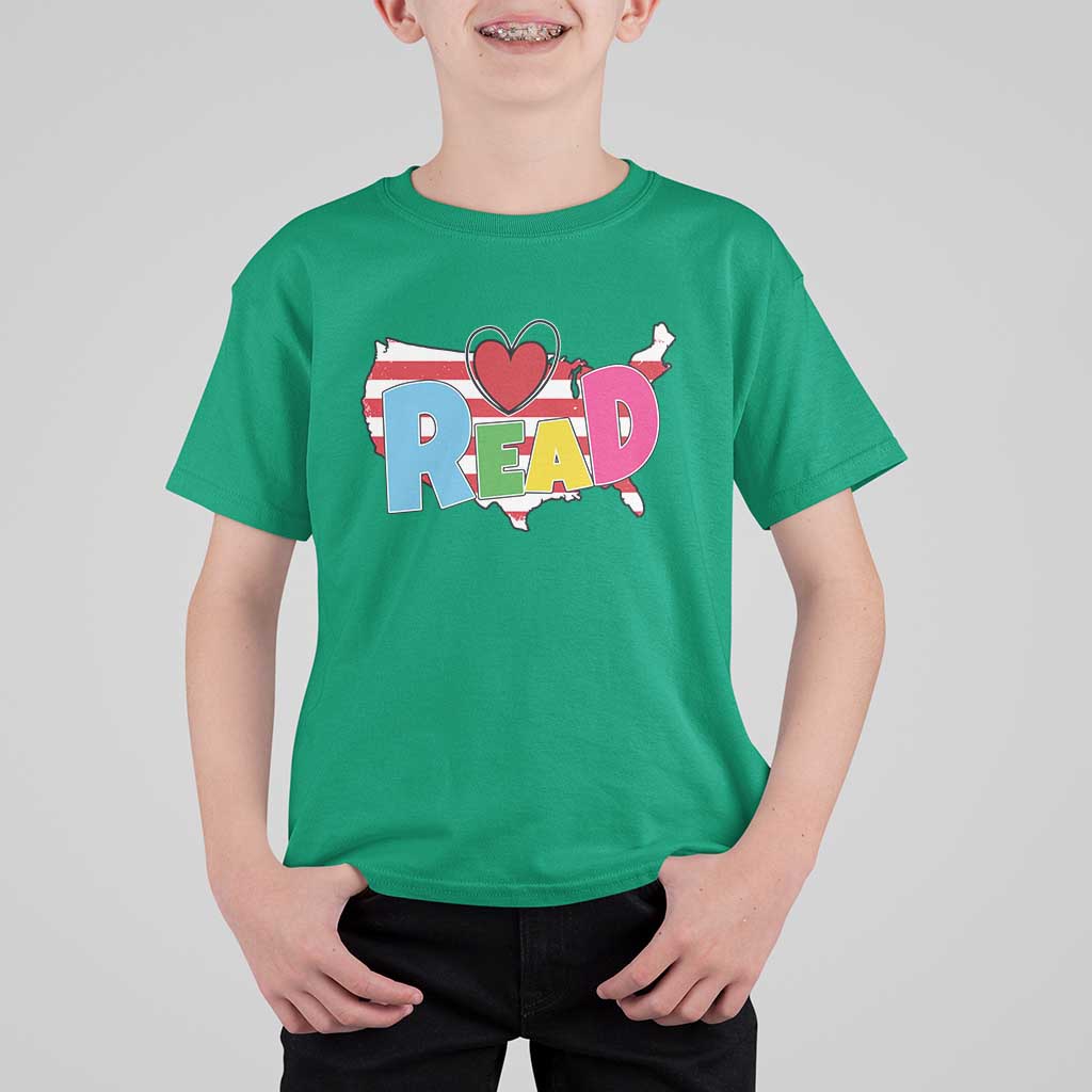 Read Lover America Map T Shirt For Kid National Reading Month Bookish Book Lovers