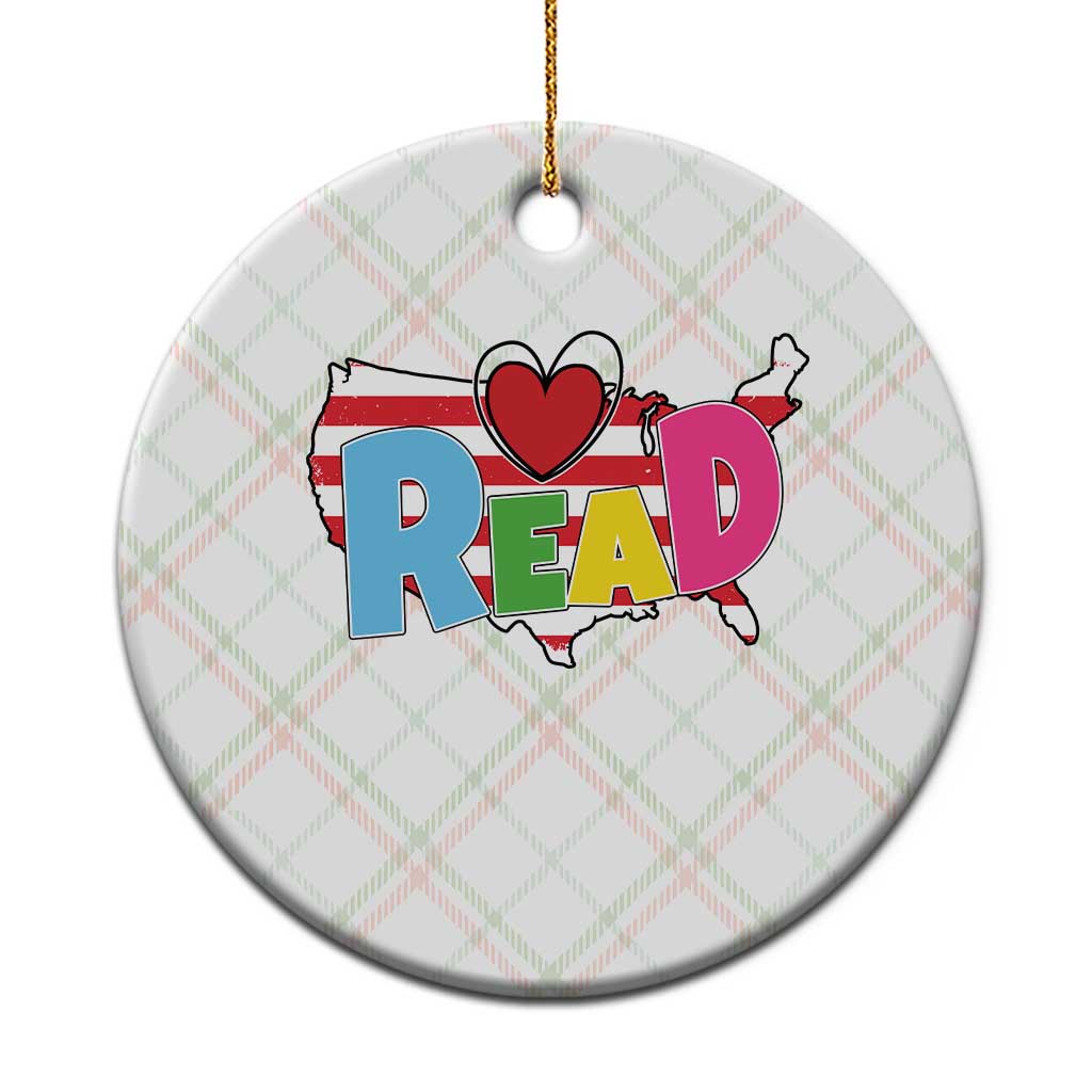 Read Lover America Map Ceramic Ornament National Reading Month Bookish Book Lovers - Wonder Print Shop