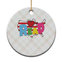 Read Lover America Map Ceramic Ornament National Reading Month Bookish Book Lovers - Wonder Print Shop