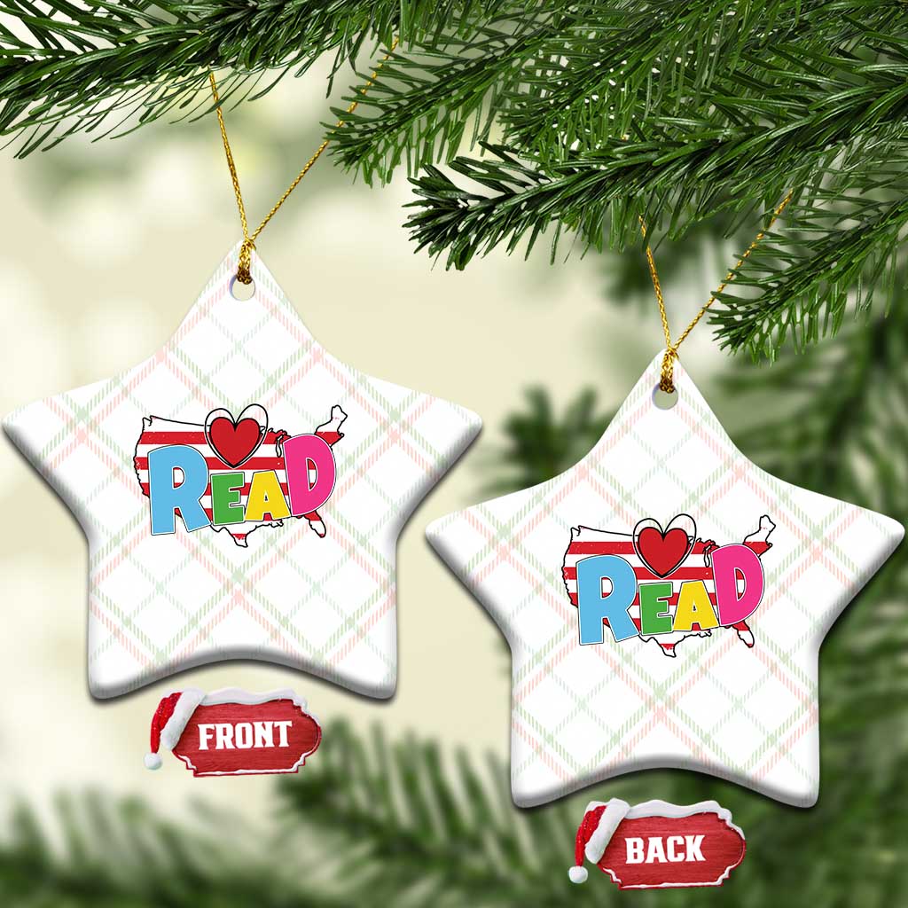 Read Lover America Map Ceramic Ornament National Reading Month Bookish Book Lovers - Wonder Print Shop