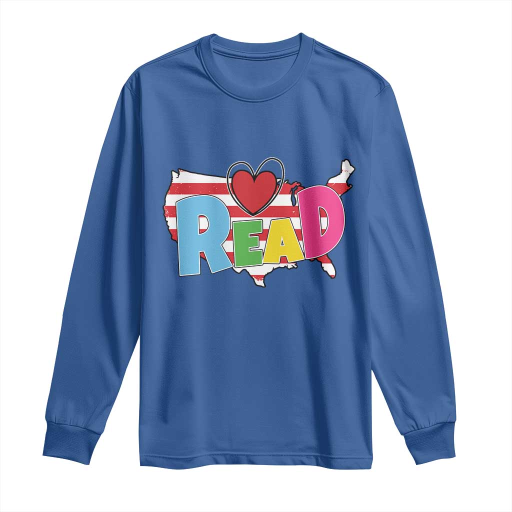 Read Lover America Map Long Sleeve Shirt National Reading Month Bookish Book Lovers