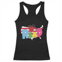Read Lover America Map Racerback Tank Top National Reading Month Bookish Book Lovers