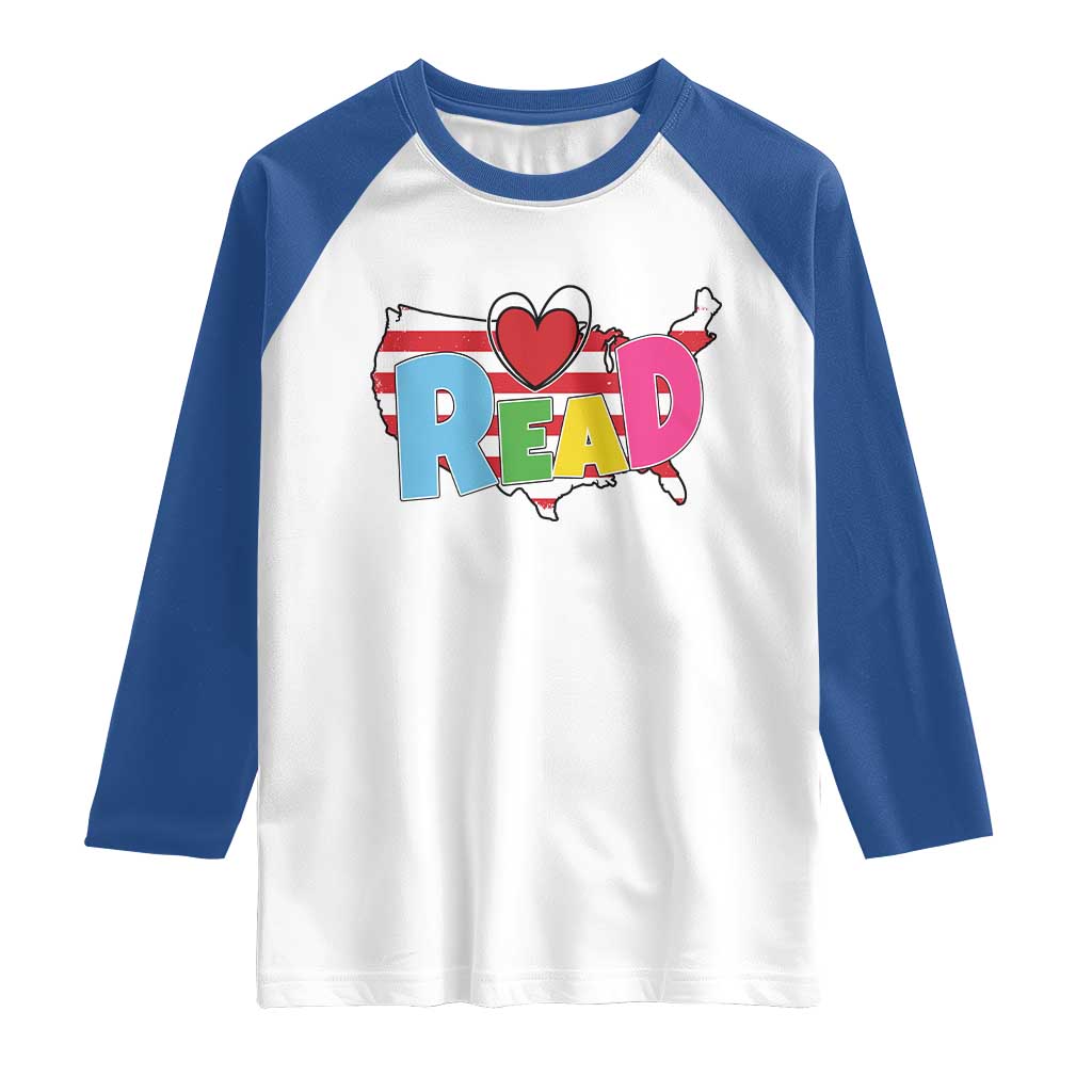Read Lover America Map Raglan Shirt National Reading Month Bookish Book Lovers