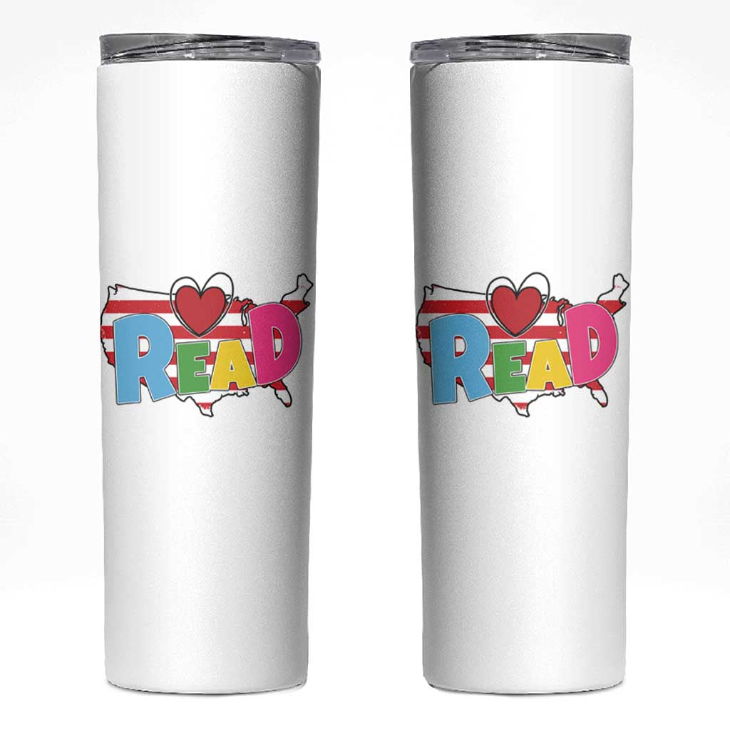 Read Lover America Map Skinny Tumbler National Reading Month Bookish Book Lovers