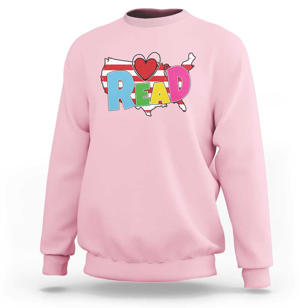 Read Lover America Map Sweatshirt National Reading Month Bookish Book Lovers