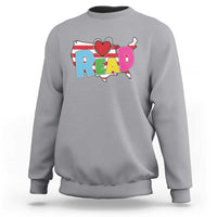 Read Lover America Map Sweatshirt National Reading Month Bookish Book Lovers