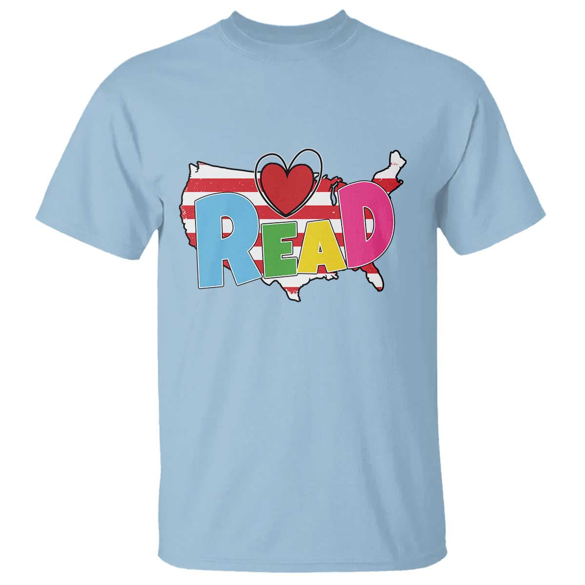 Read Lover America Map T Shirt National Reading Month Bookish Book Lovers