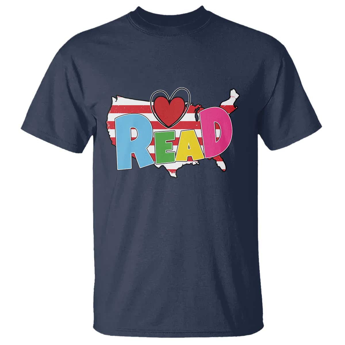 Read Lover America Map T Shirt National Reading Month Bookish Book Lovers
