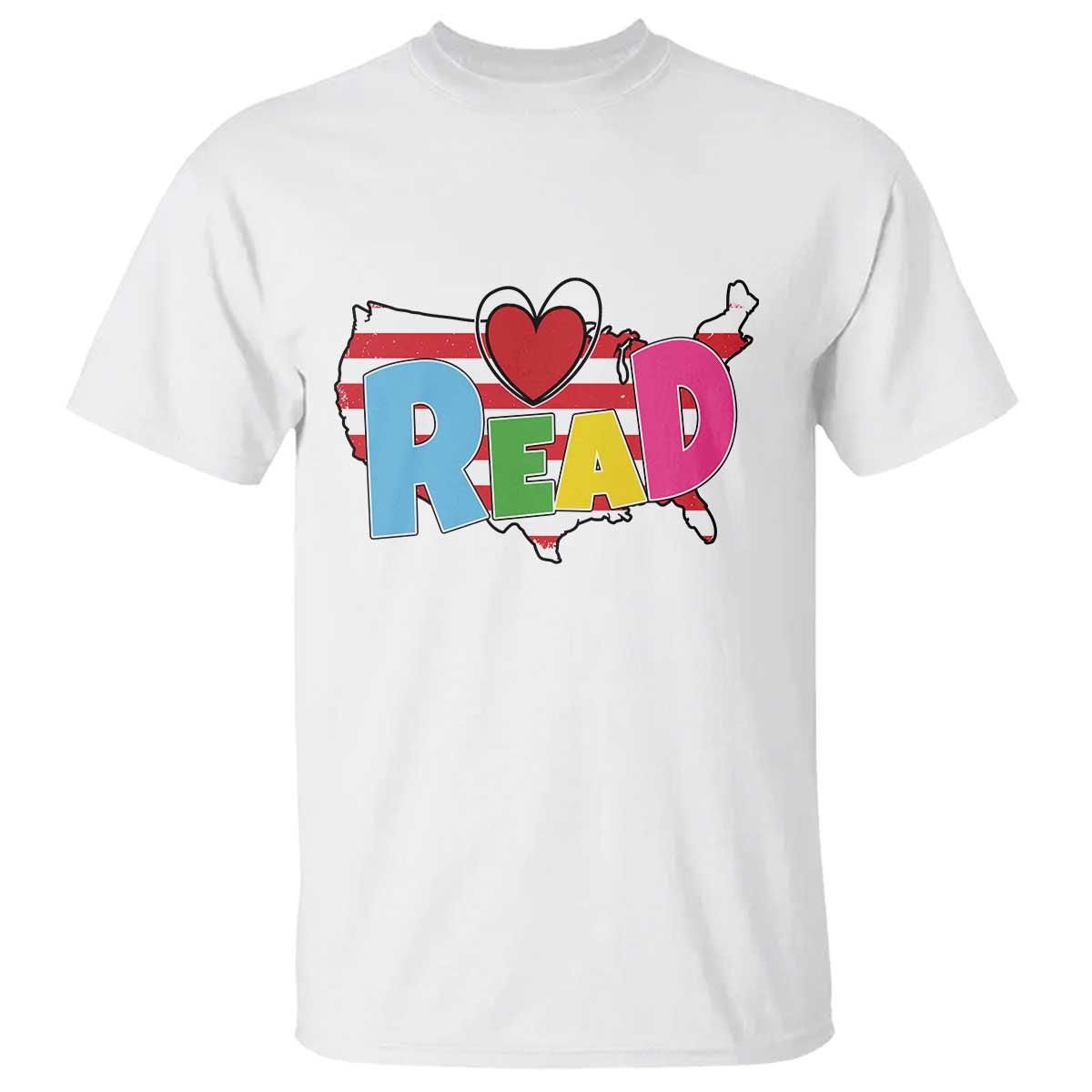 Read Lover America Map T Shirt National Reading Month Bookish Book Lovers