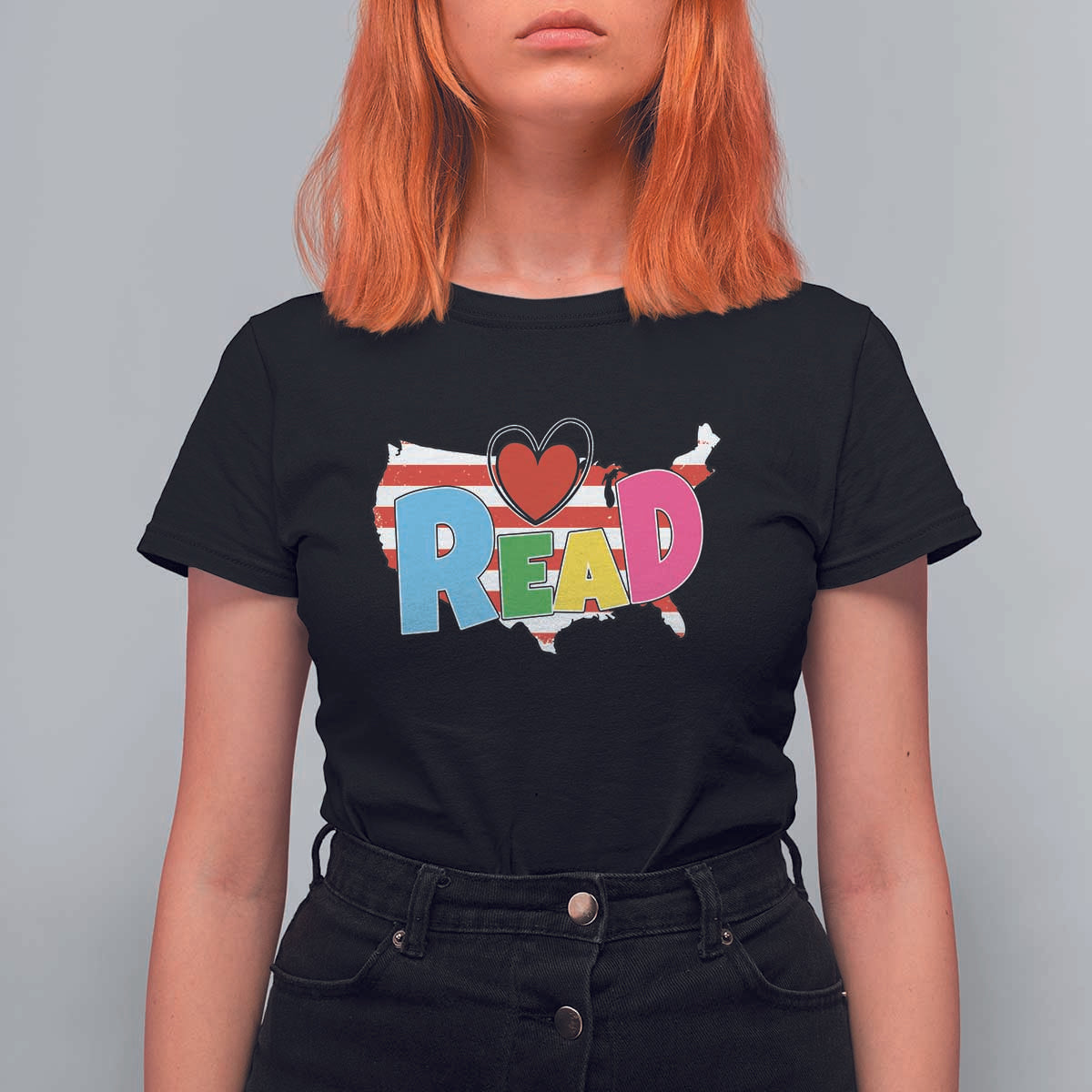 Read Lover America Map T Shirt For Women National Reading Month Bookish Book Lovers