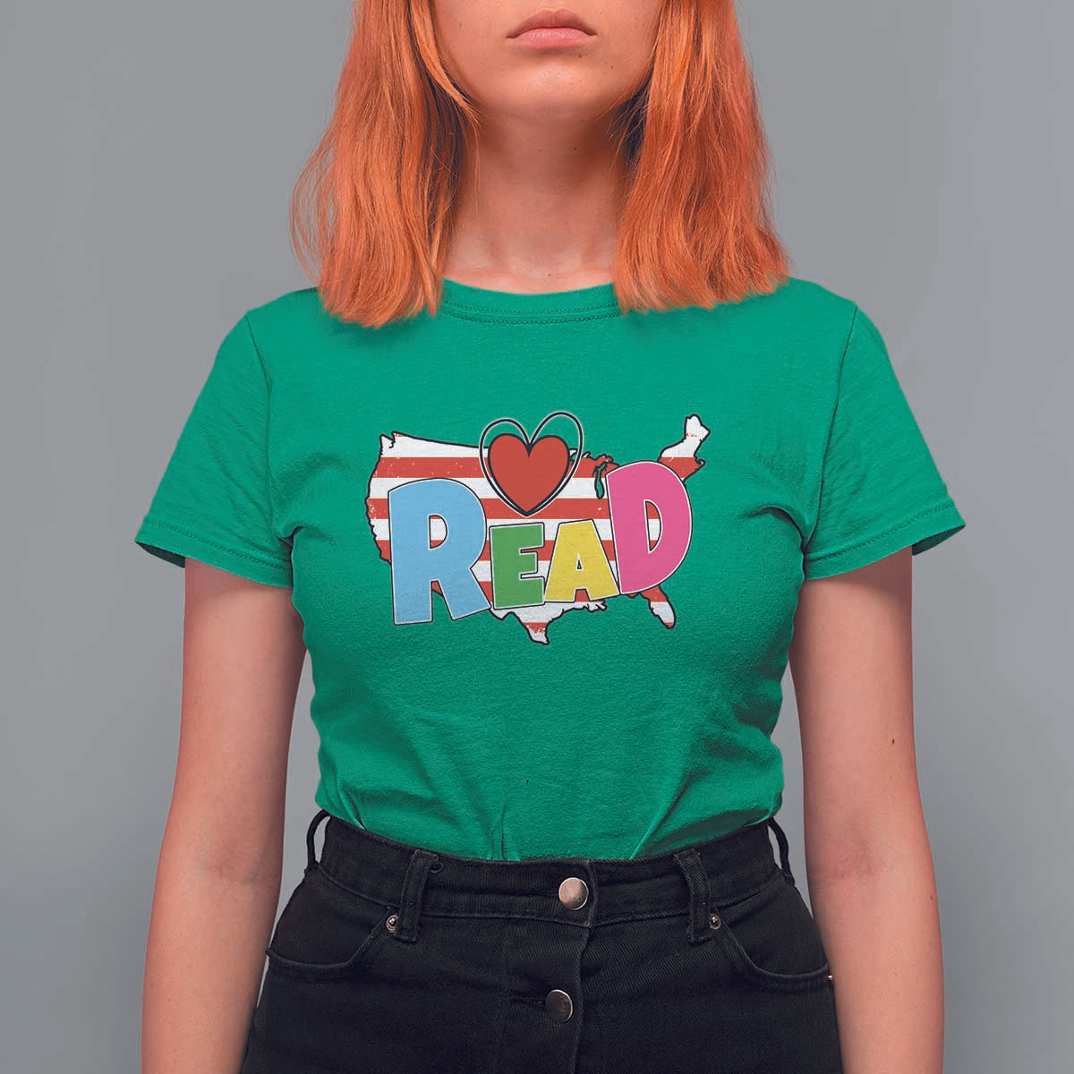 Read Lover America Map T Shirt For Women National Reading Month Bookish Book Lovers